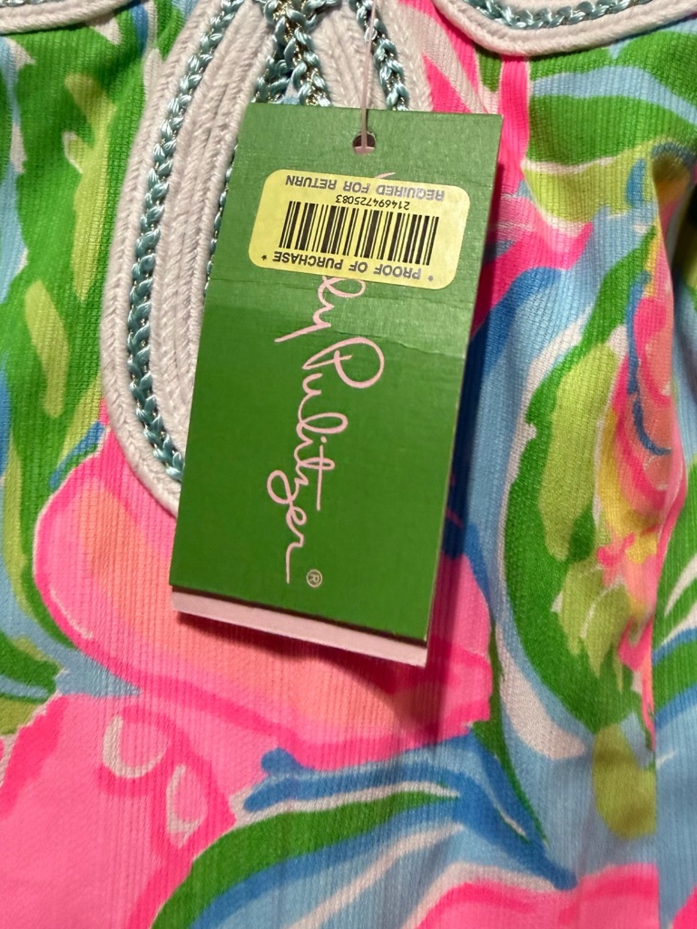 Lilly Pulitzer Tessa Shift Dress Size 4 Pink Tropical Print So A Peeling Cotton - Picture 13 of 15
